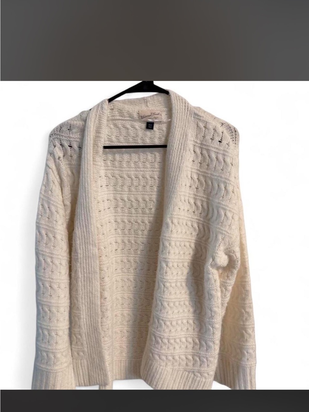 Universal Thread Cream Cable Knit Open-Front Cardigan